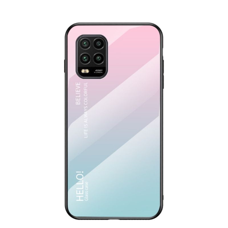 Hoesje Xiaomi Mi 10 Lite Magenta Zwart Hallo Gehard Glas