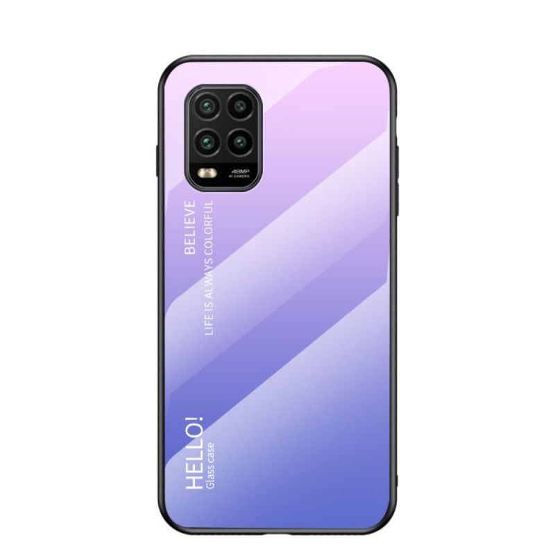 Hoesje Xiaomi Mi 10 Lite Magenta Zwart Hallo Gehard Glas