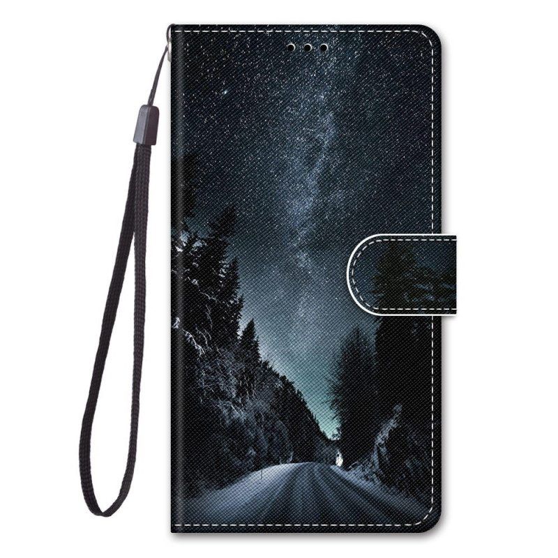 Leren Hoesje voor Xiaomi 12 / 12X Met Ketting Strakke Hemel