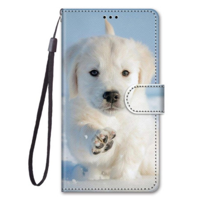 Leren Hoesje voor Xiaomi 12 / 12X Met Ketting String Puppy