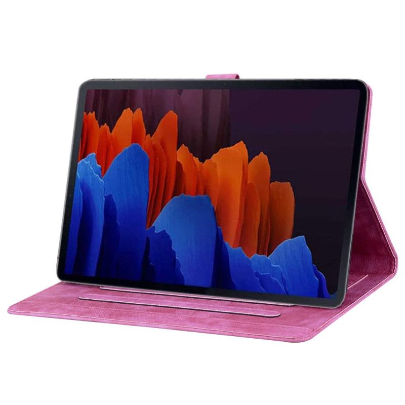 Cover Samsung Galaxy Tab S9 Ultra Bloemen- En Kattenpatronen Bescherming Hoesje