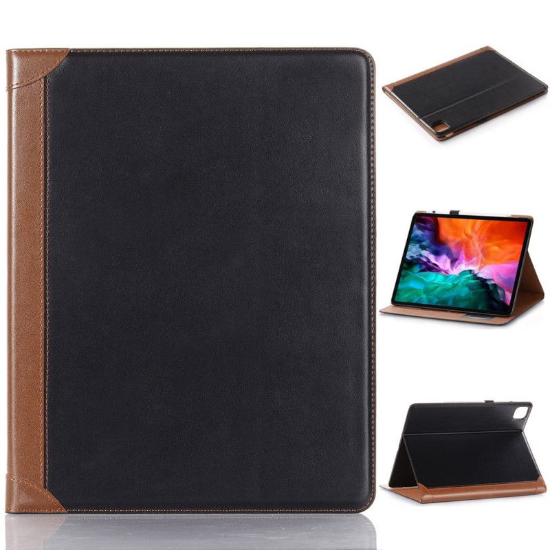 Cover iPad Pro 12.9" (2018) (2020) Zwart Mat Lederen Tas