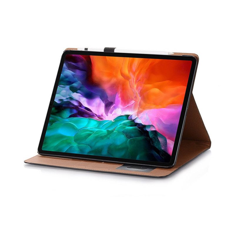 Cover iPad Pro 12.9" (2018) (2020) Zwart Mat Lederen Tas