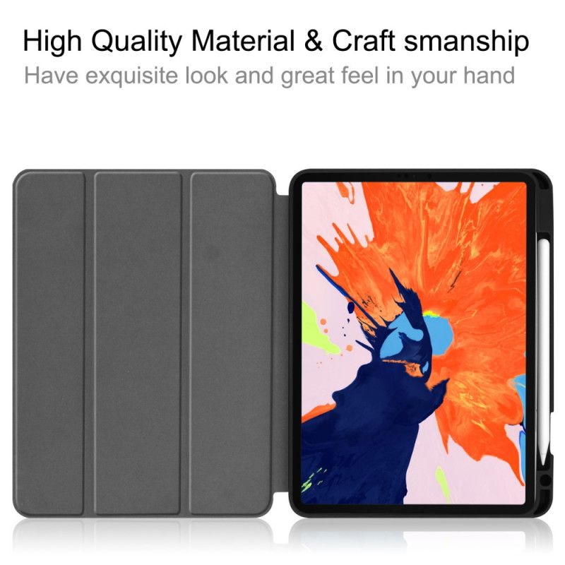 Smart Case iPad Pro 12.9" (2018) (2020) Grijs Zwart Jeans Met Textuur