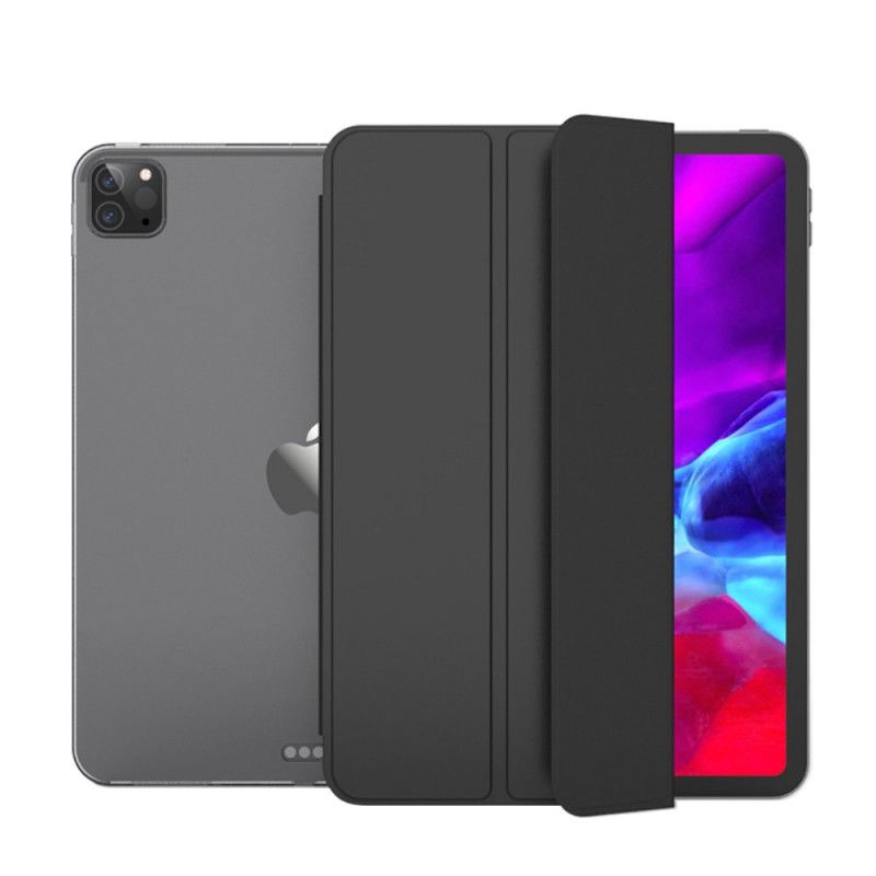 Smart Case iPad Pro 12.9" (2018) (2020) Grijs Zwart Kunstleer En Transparant