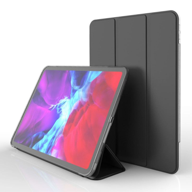 Smart Case iPad Pro 12.9" (2018) (2020) Grijs Zwart Kunstleer En Transparant