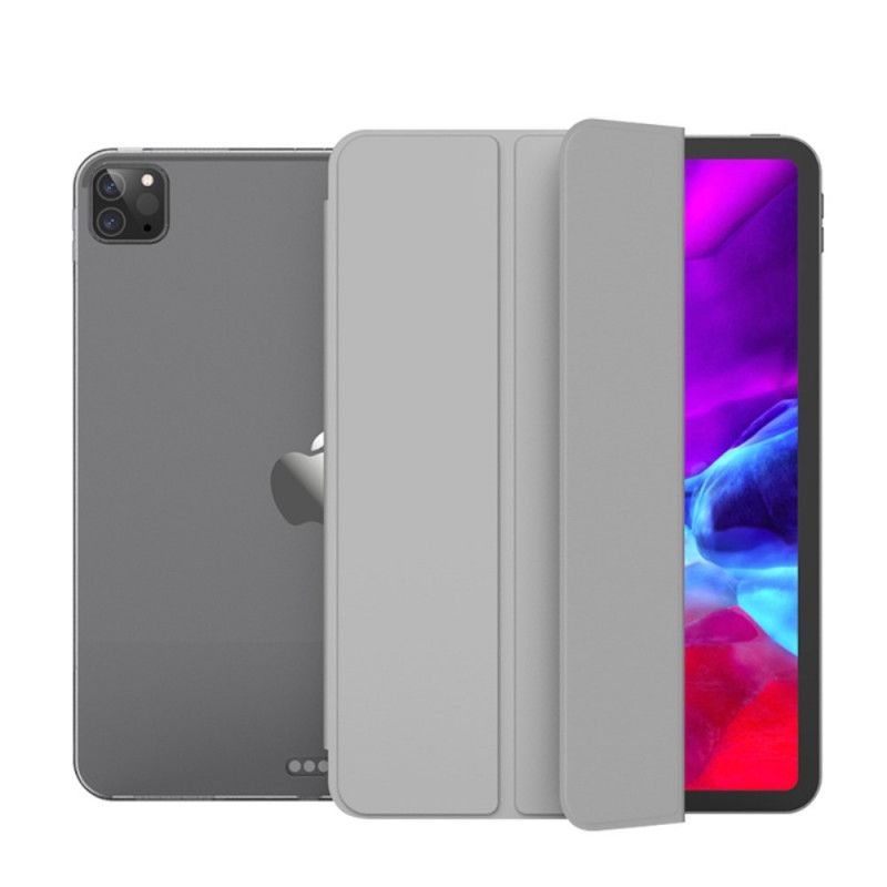 Smart Case iPad Pro 12.9" (2018) (2020) Grijs Zwart Kunstleer En Transparant