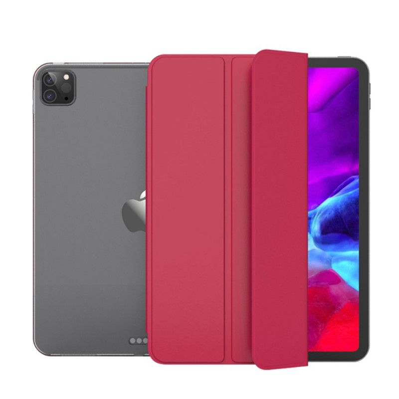 Smart Case iPad Pro 12.9" (2018) (2020) Grijs Zwart Kunstleer En Transparant