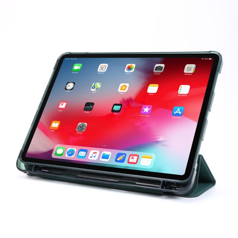 Smart Case iPad Pro 12.9" (2018) (2020) Roze Zwart Potloodhouder Van Imitatieleer