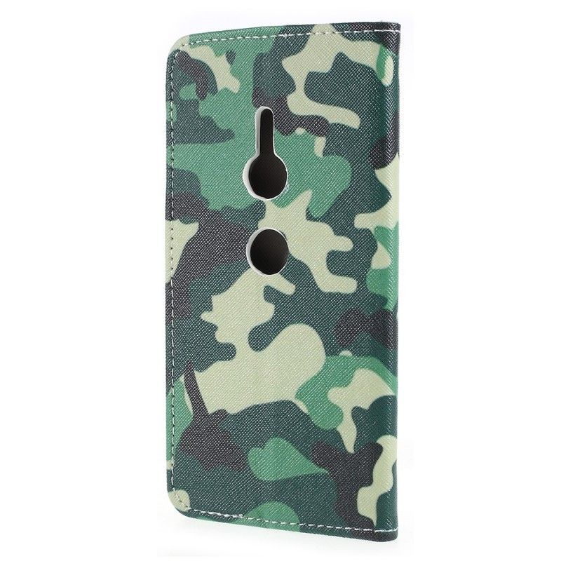 Leren Hoesje Sony Xperia XZ2 Militaire Camouflage