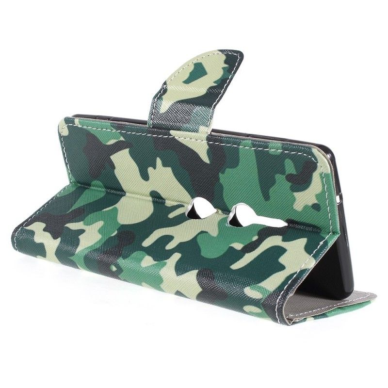 Leren Hoesje Sony Xperia XZ2 Militaire Camouflage