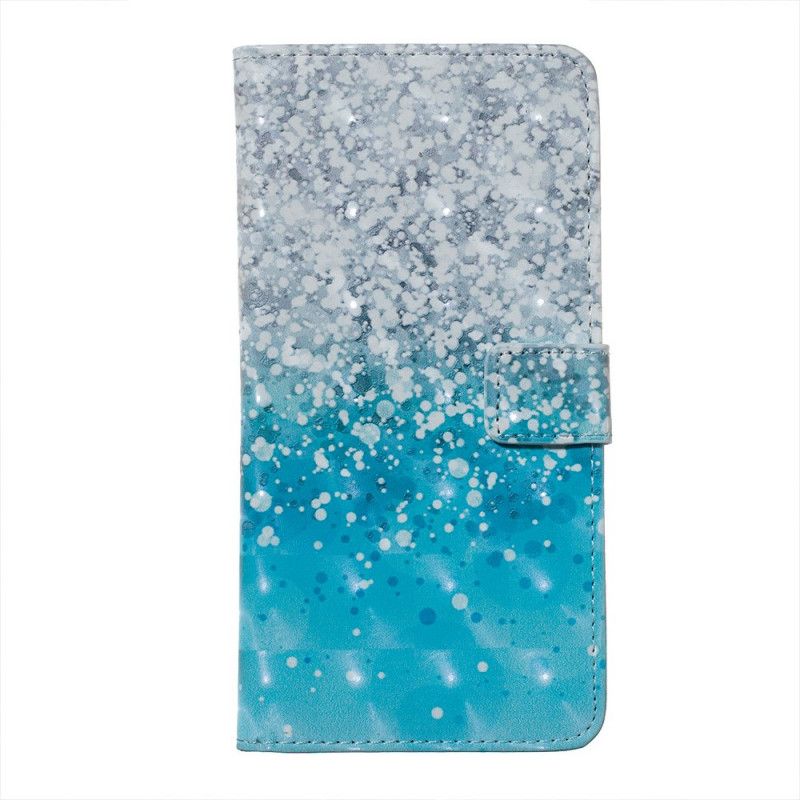 Bescherming Hoesje Huawei Y7 2019 Telefoonhoesje Kleurverloop Blauw Glitter