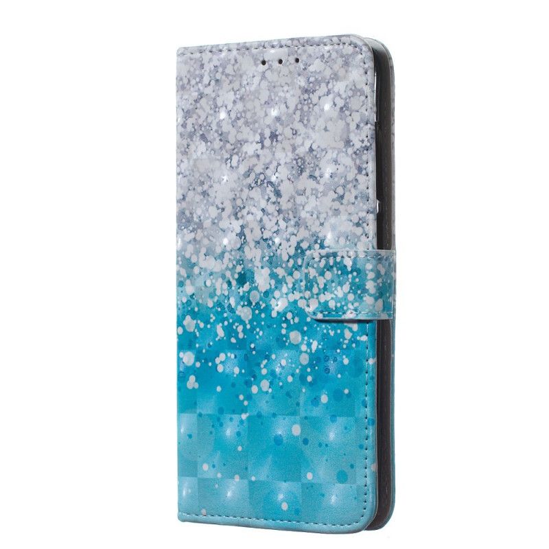 Bescherming Hoesje Huawei Y7 2019 Telefoonhoesje Kleurverloop Blauw Glitter