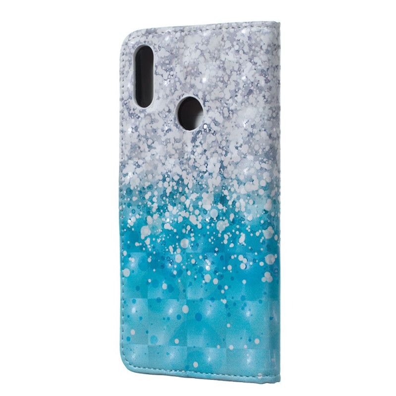 Bescherming Hoesje Huawei Y7 2019 Telefoonhoesje Kleurverloop Blauw Glitter