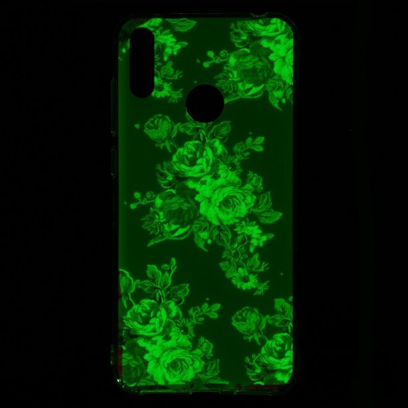 Case Hoesje Huawei Y7 2019 Telefoonhoesje Fluorescerende Vrijheidsbloemen