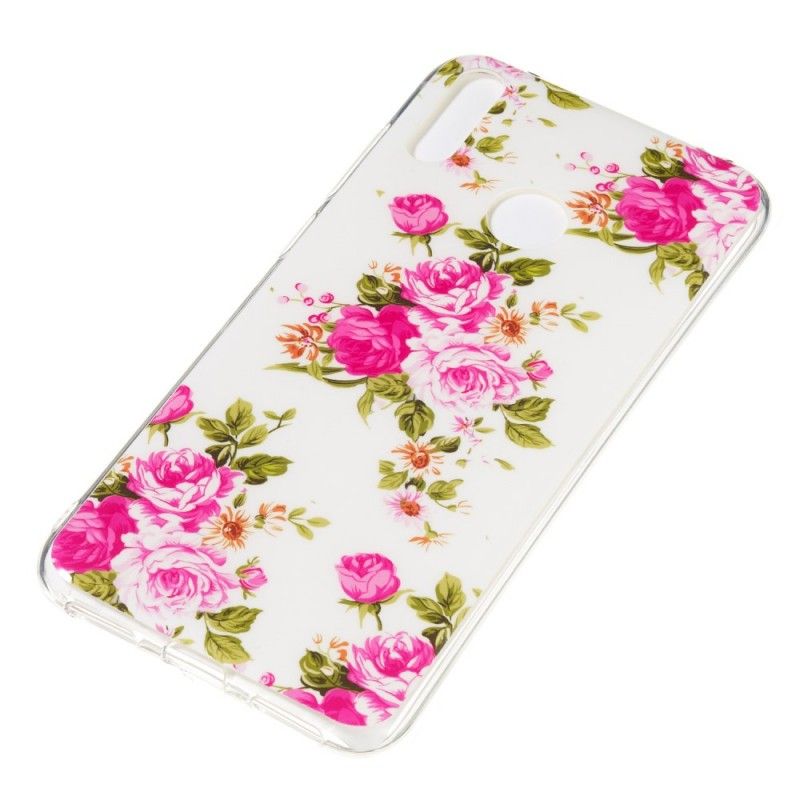 Case Hoesje Huawei Y7 2019 Telefoonhoesje Fluorescerende Vrijheidsbloemen