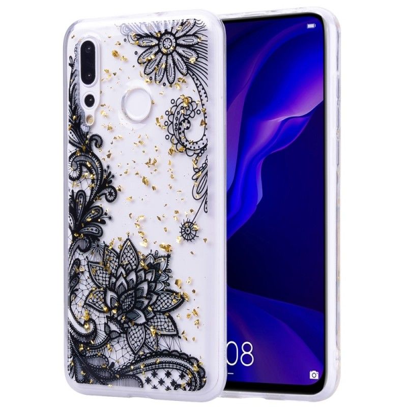 Case Hoesje Huawei Y7 2019 Telefoonhoesje Kant En Goudstof