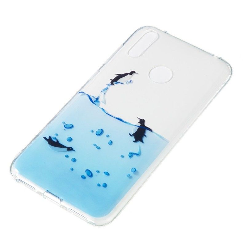 Case Hoesje Huawei Y7 2019 Telefoonhoesje Transparant Pinguïnspel