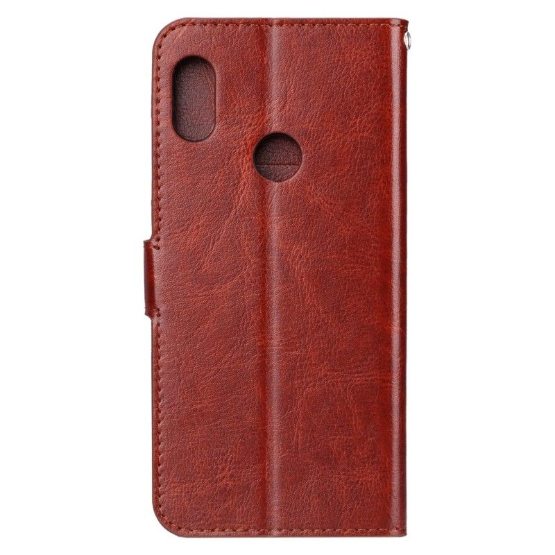 Cover Folio-hoesje Huawei Y7 2019 Rood Zwart Telefoonhoesje Modern Kunstleer