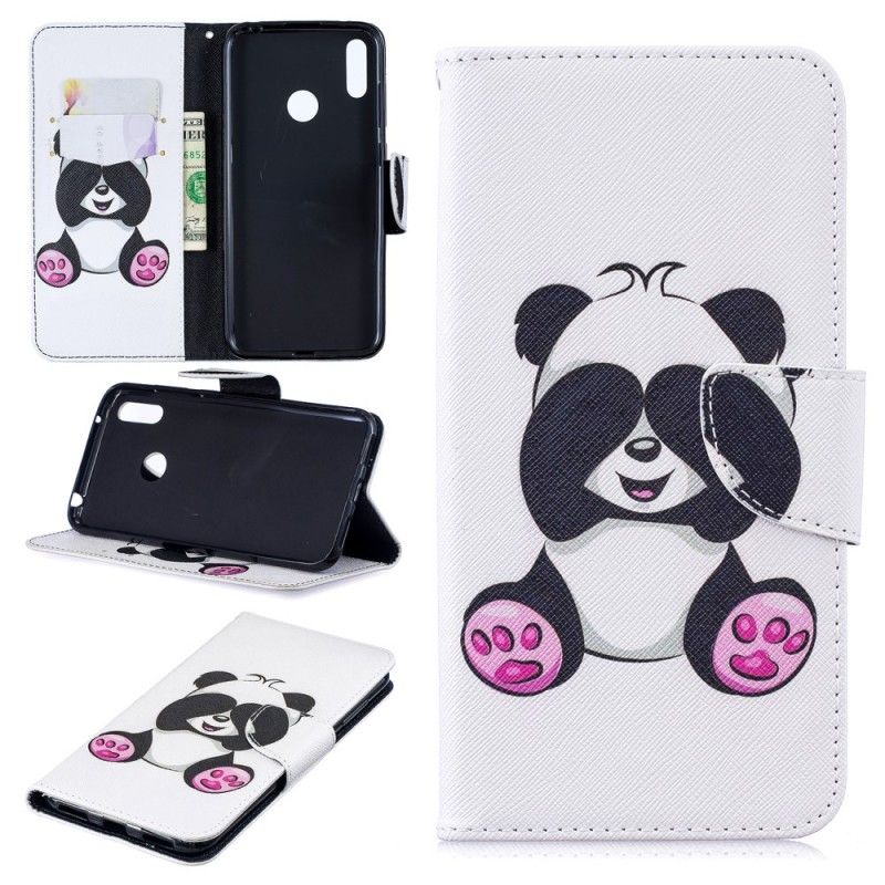 Cover Folio-hoesje Huawei Y7 2019 Telefoonhoesje Leuke Panda