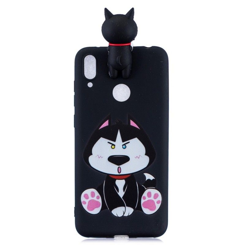 Cover Hoesje Huawei Y7 2019 Telefoonhoesje Grappige Hond 3D