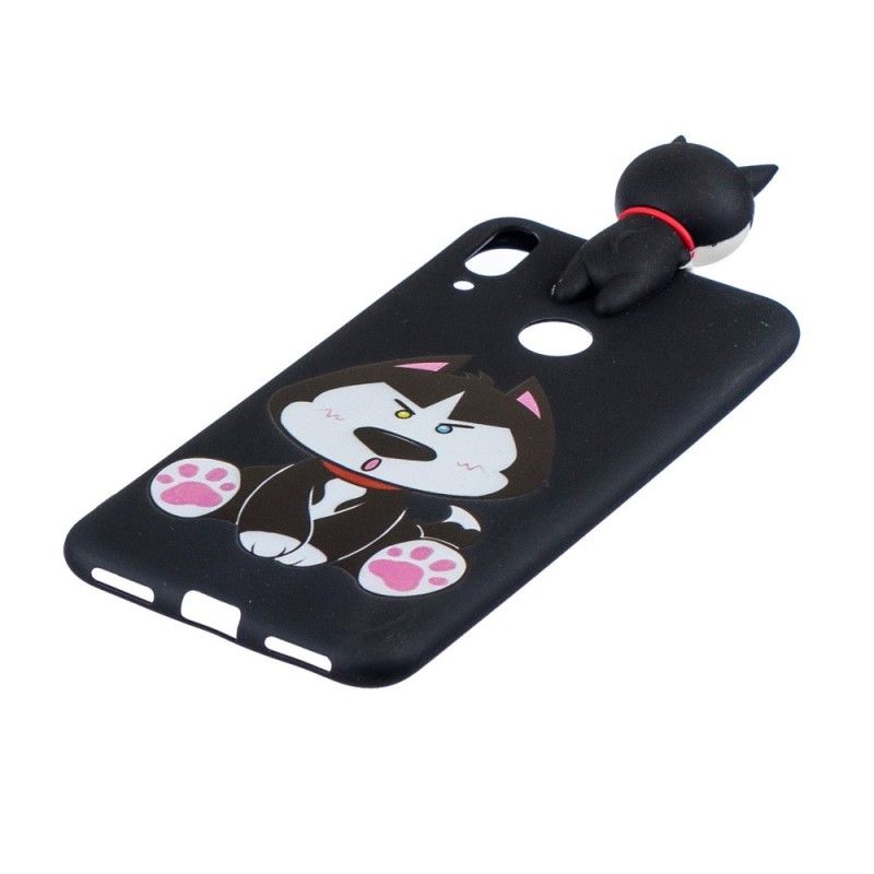 Cover Hoesje Huawei Y7 2019 Telefoonhoesje Grappige Hond 3D