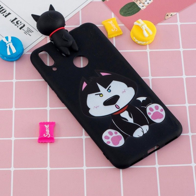 Cover Hoesje Huawei Y7 2019 Telefoonhoesje Grappige Hond 3D