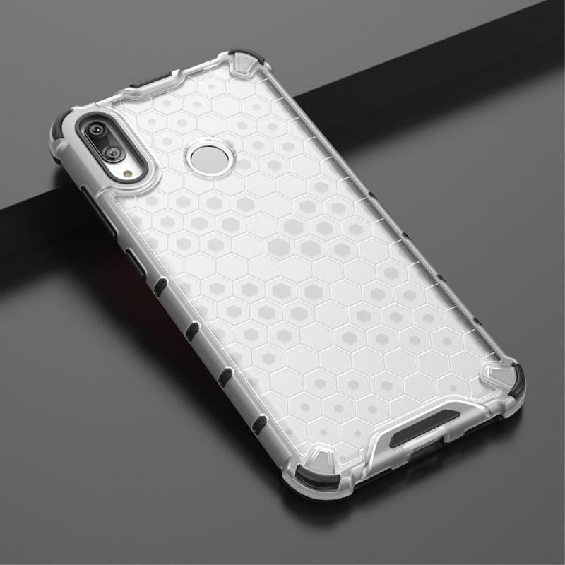 Cover Hoesje Huawei Y7 2019 Wit Zwart Telefoonhoesje Honingraatstijl