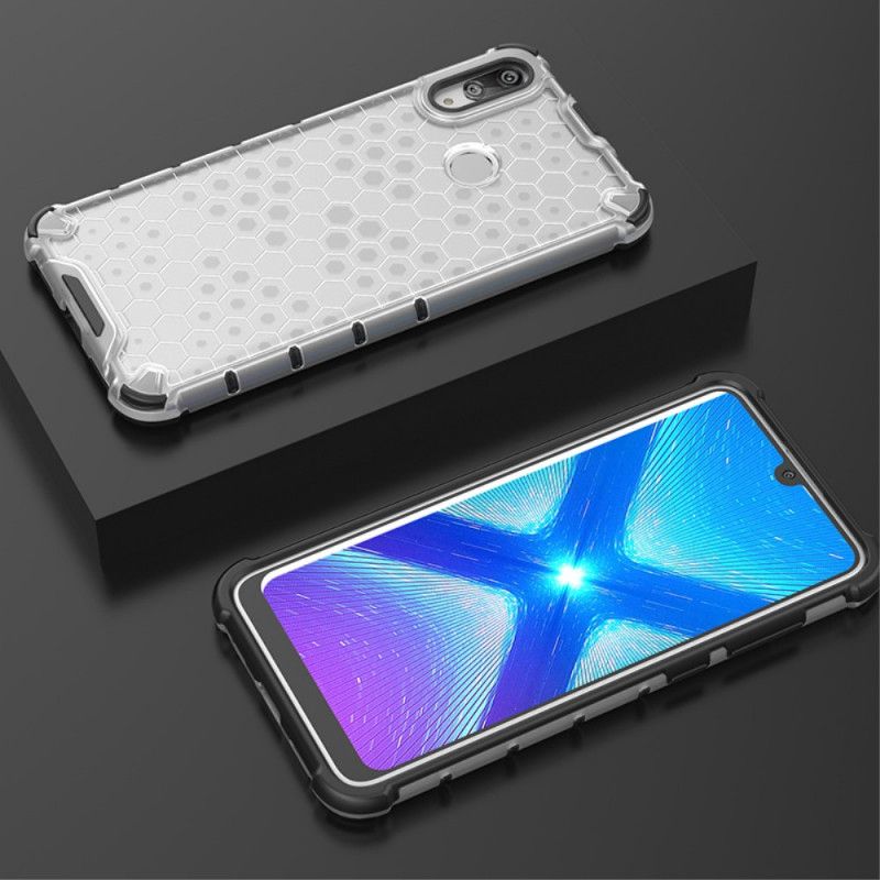 Cover Hoesje Huawei Y7 2019 Wit Zwart Telefoonhoesje Honingraatstijl