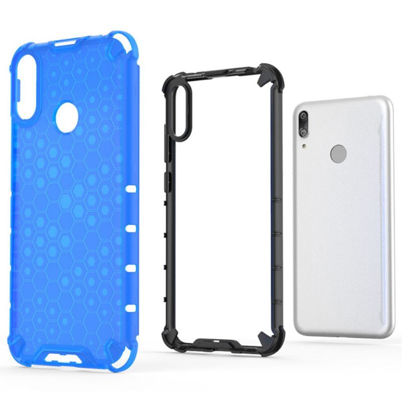 Cover Hoesje Huawei Y7 2019 Wit Zwart Telefoonhoesje Honingraatstijl