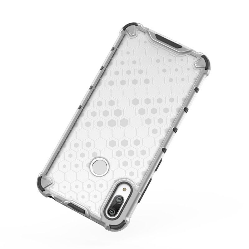 Cover Hoesje Huawei Y7 2019 Wit Zwart Telefoonhoesje Honingraatstijl