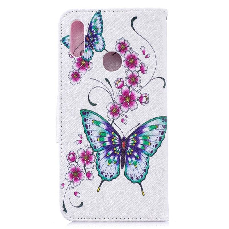 Flip Case Leren Huawei Y7 2019 Prachtige Vlinders