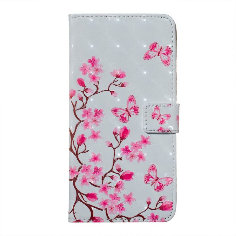 Flip Case Leren Huawei Y7 2019 Roze Roze Groente