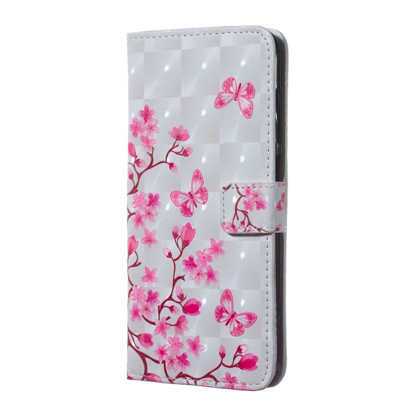 Flip Case Leren Huawei Y7 2019 Roze Roze Groente