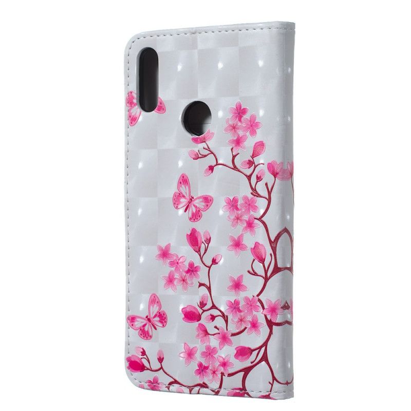 Flip Case Leren Huawei Y7 2019 Roze Roze Groente