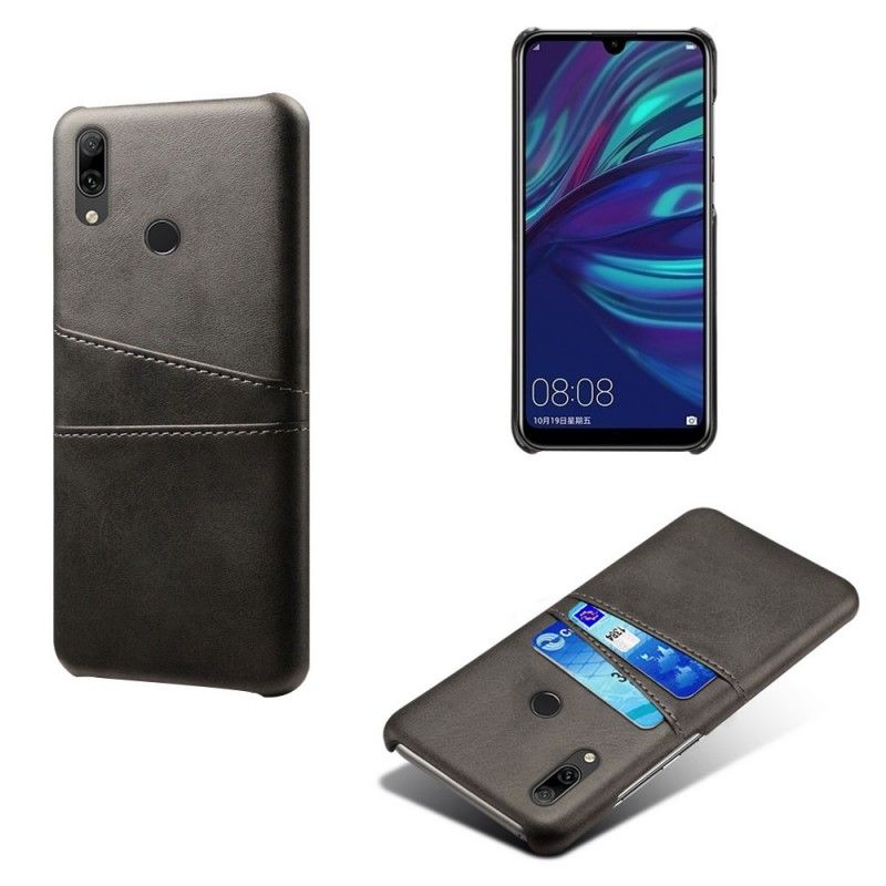 Hoesje Huawei Y7 2019 Bruin Kaarthouder Met Leereffect