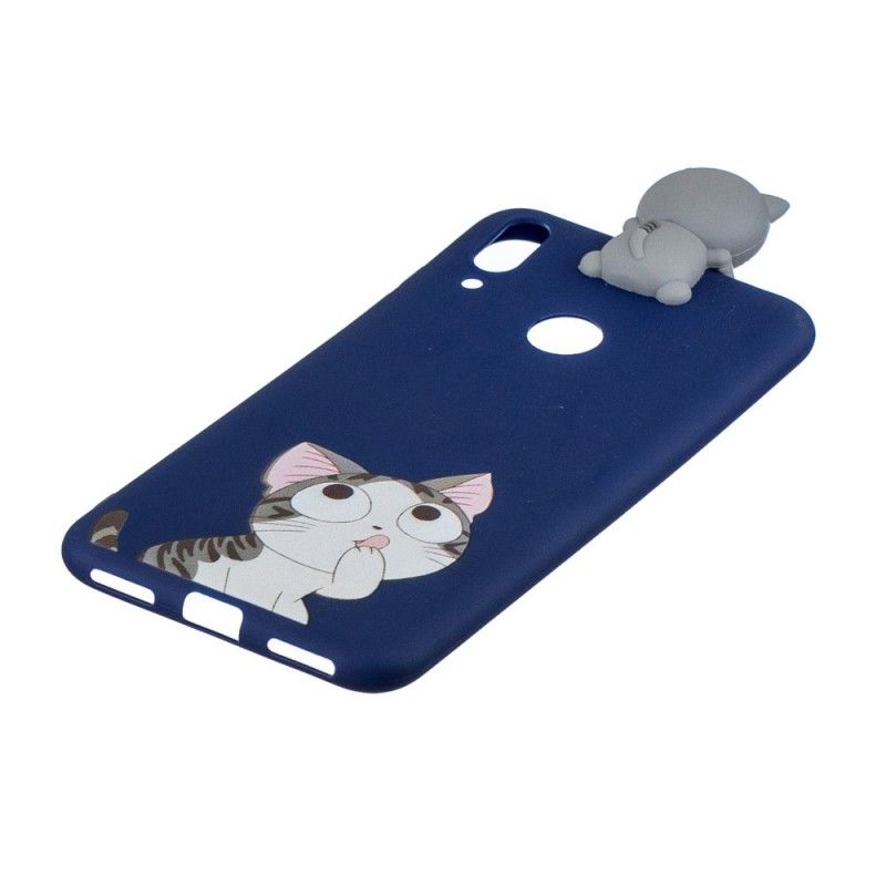 Hoesje Huawei Y7 2019 Grappige 3D Kat