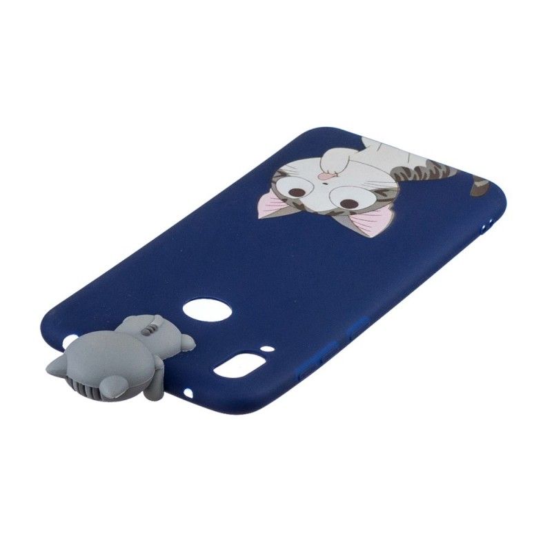 Hoesje Huawei Y7 2019 Grappige 3D Kat