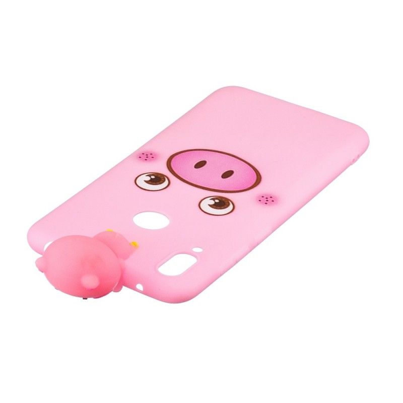 Hoesje Huawei Y7 2019 Telefoonhoesje Grappig 3D Varken