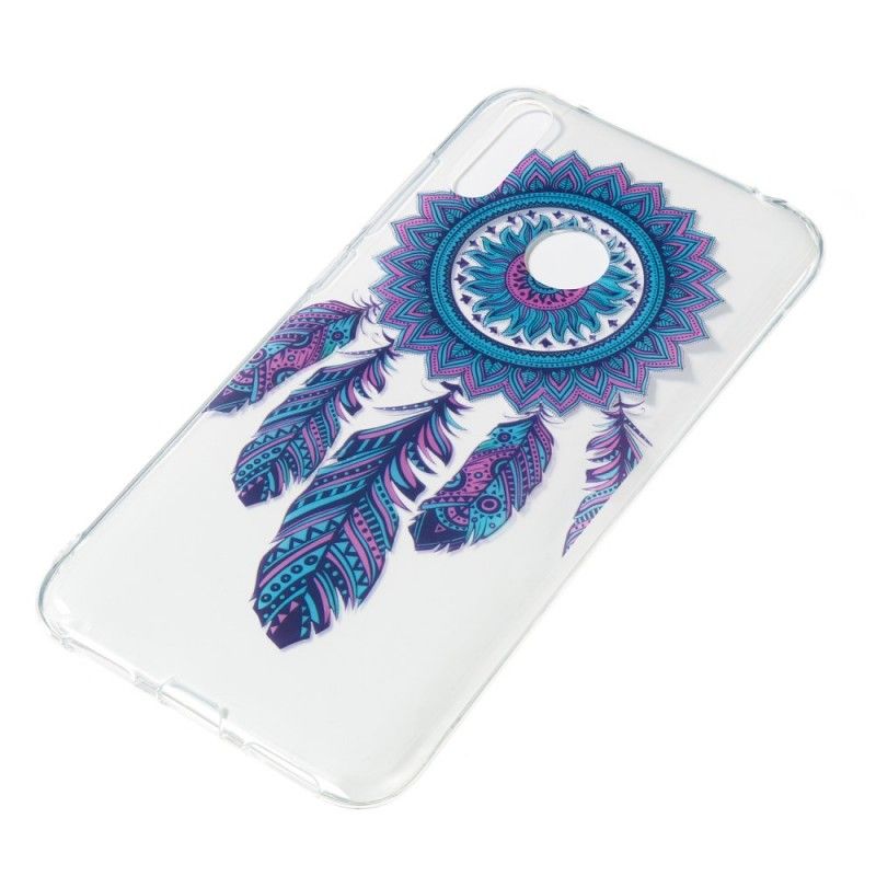 Hoesje Huawei Y7 2019 Telefoonhoesje Vanger Droomt Blauwe Veren