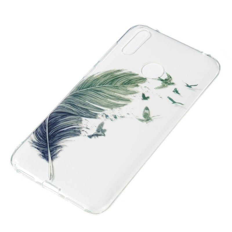 Hoesje Huawei Y7 2019 Transparant Gekleurde Veer