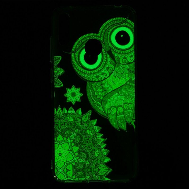 Hoesje voor Huawei Y7 2019 Fluorescerende Mandala-Uil