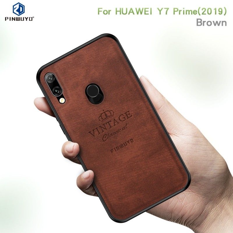 Hoesje voor Huawei Y7 2019 Grijs Zwart Eervolle Vintage