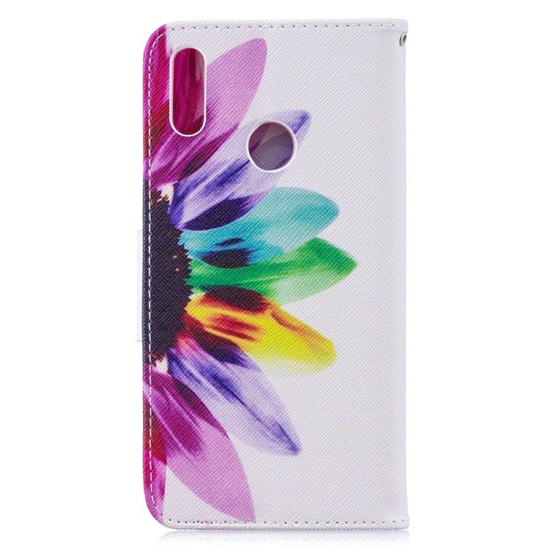 Leren Hoesje Huawei Y7 2019 Aquarelbloem