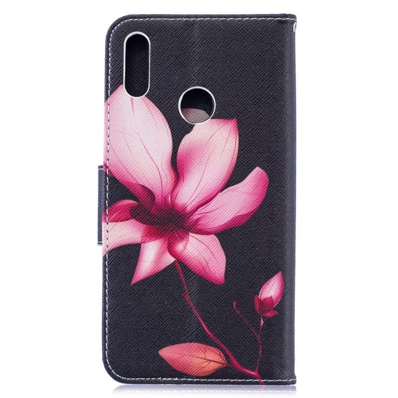 Leren Hoesje voor Huawei Y7 2019 Roze Bloem