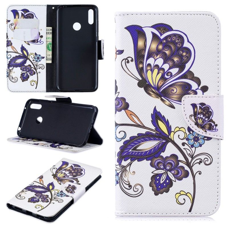 Leren Hoesje voor Huawei Y7 2019 Vlindertattoo