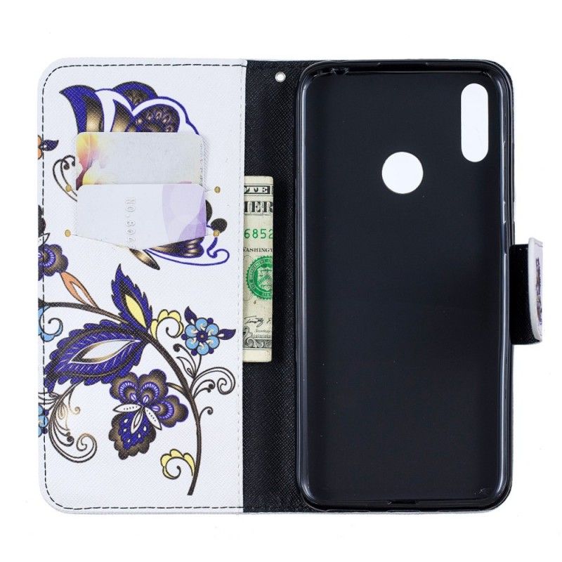 Leren Hoesje voor Huawei Y7 2019 Vlindertattoo