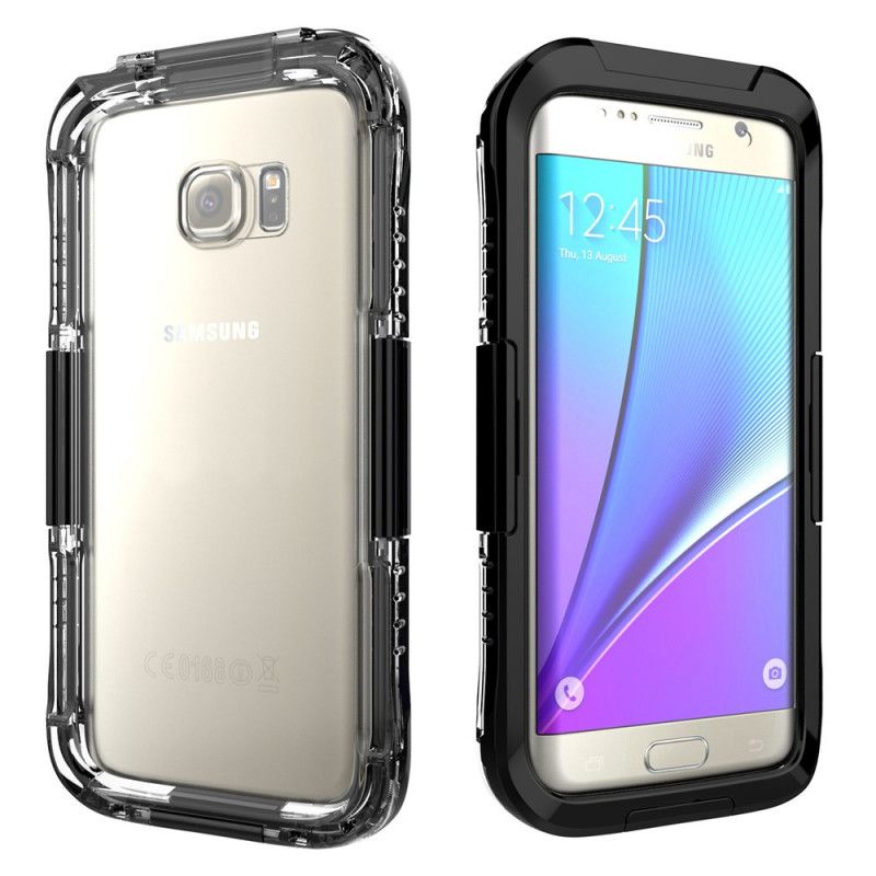 Hoesje voor Samsung Galaxy S7 Edge Wit Zwart Waterdicht