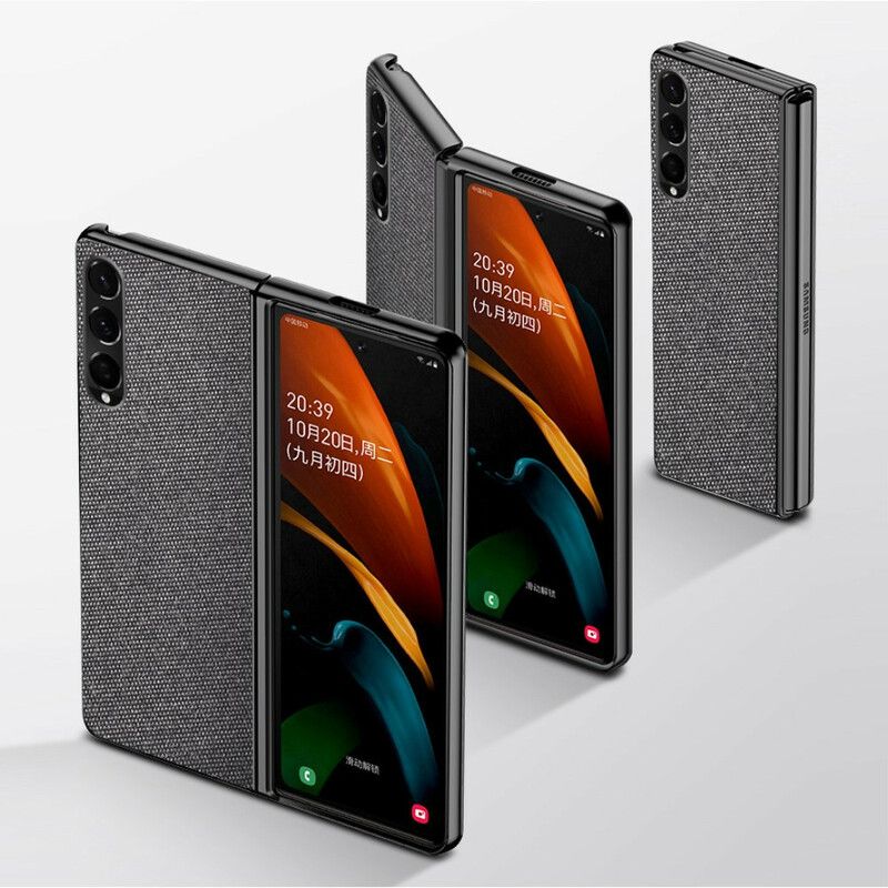 Case Hoesje Samsung Galaxy Z Fold 3 5g Telefoonhoesje Leereffect Met Textuur