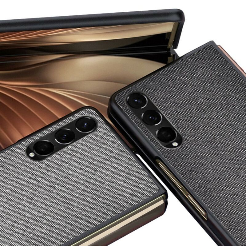 Case Hoesje Samsung Galaxy Z Fold 3 5g Telefoonhoesje Leereffect Met Textuur